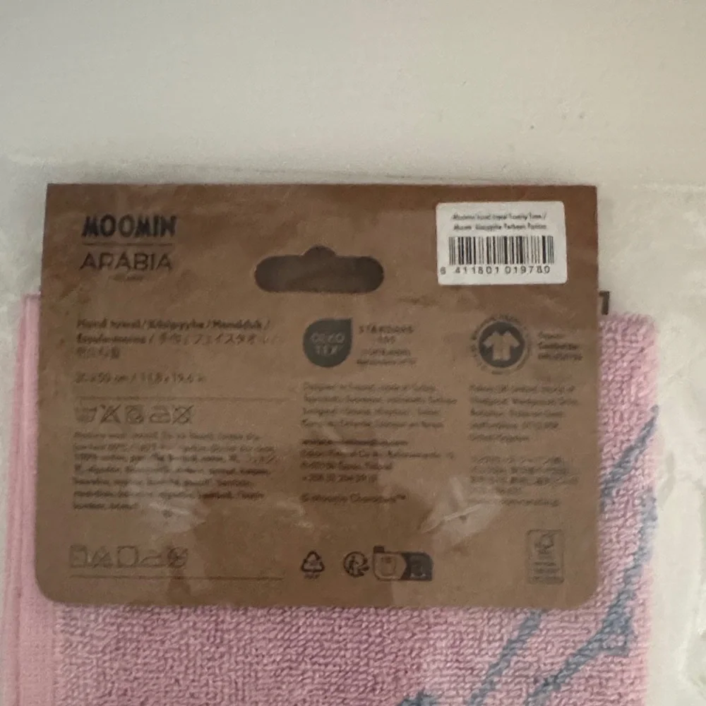 Moomin Arabia Hand Towel Organic Cotton Family Time NIB